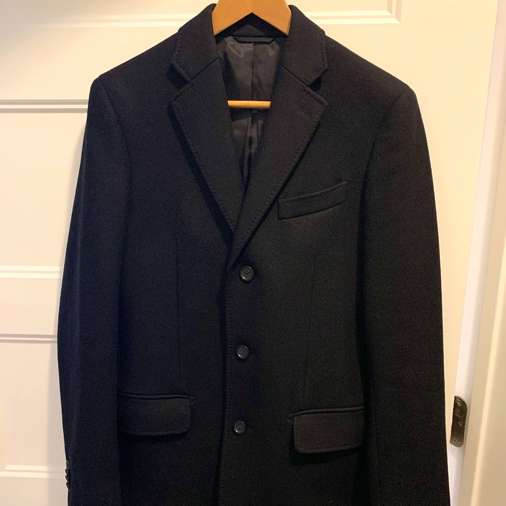 Banana Republic Black Italian Wool Blend Topcoat